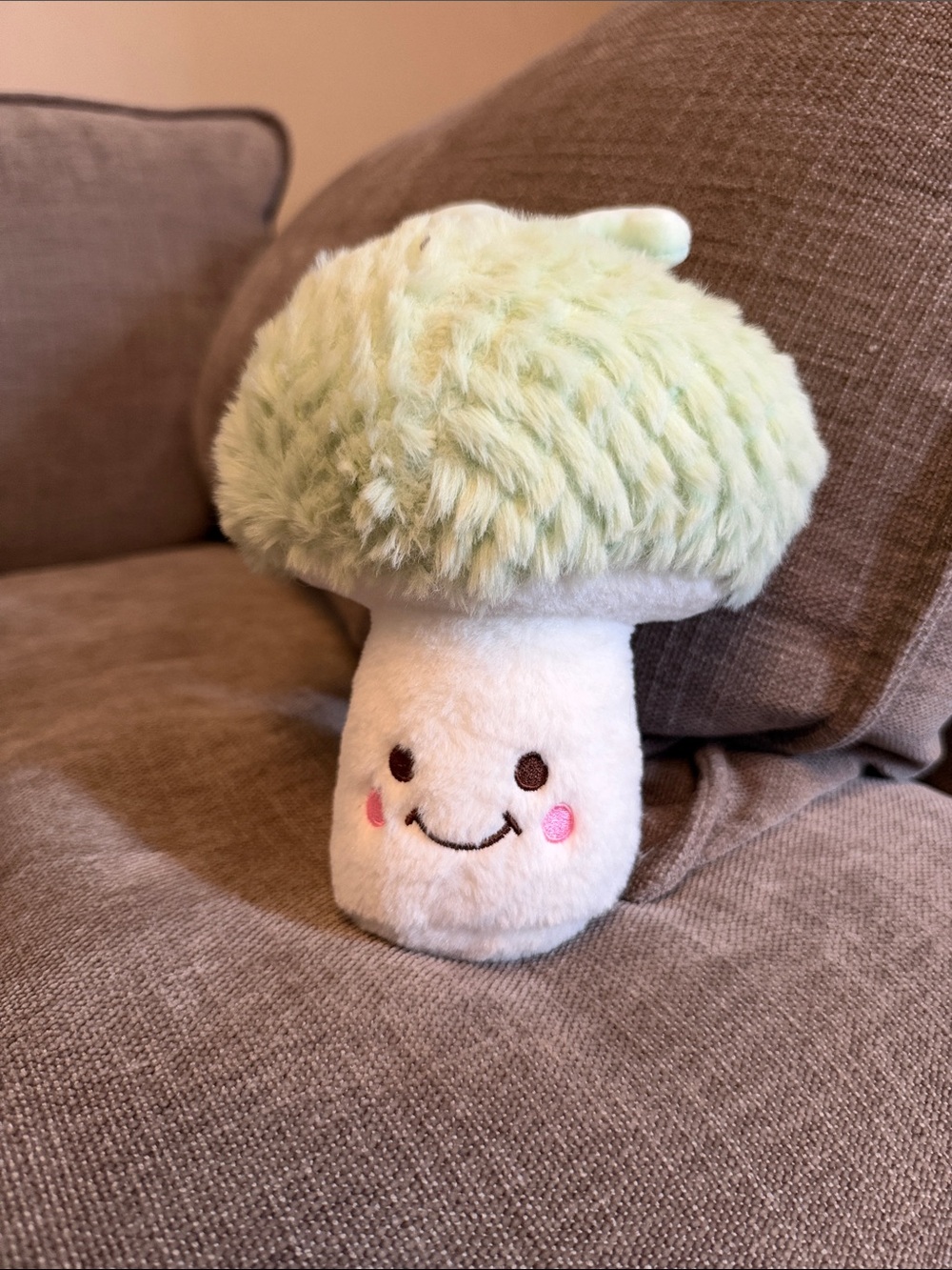 Cute Mushroom Plush Toy with Smiling Face